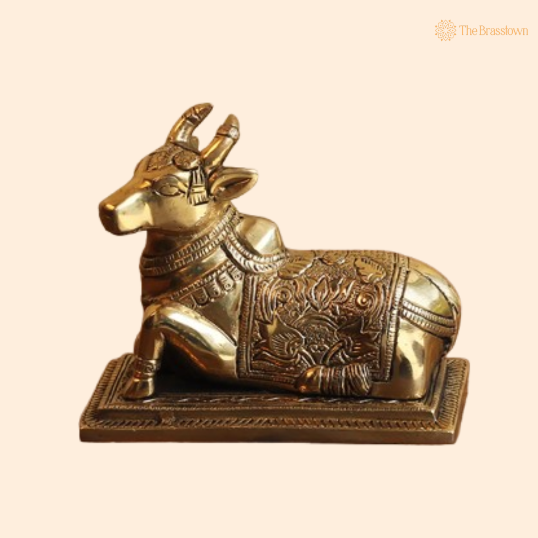 Brass Nandi Idol 4 Inch