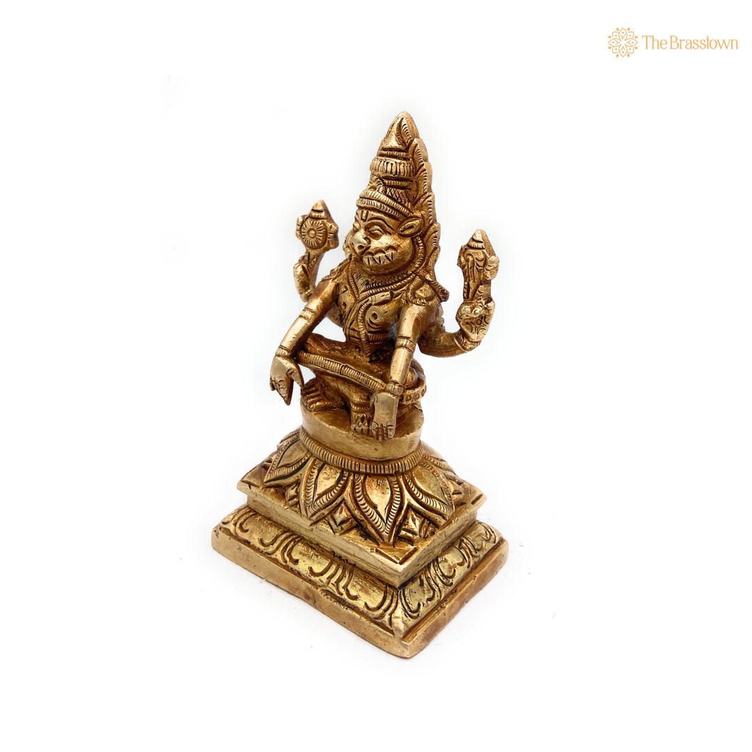 Brass Narasimha Statue 5 Inch