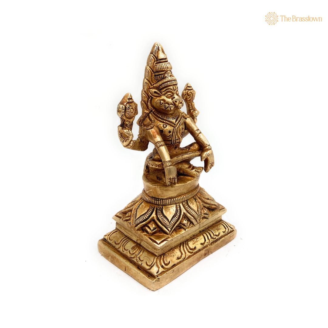 Brass Narasimha Statue 5 Inch