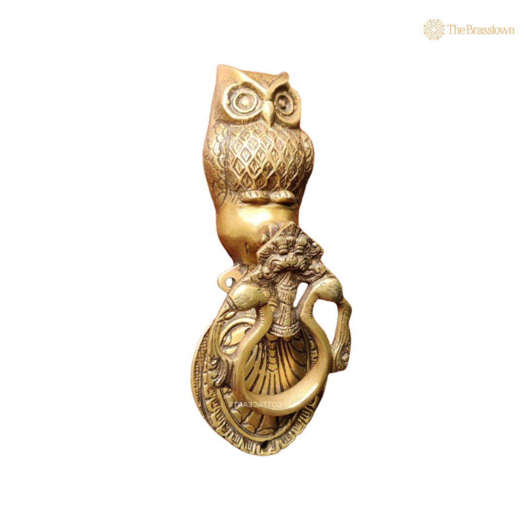 Brass Owl Door Knocker – A Unique Blend of Wisdom and Elegance 10 Inch