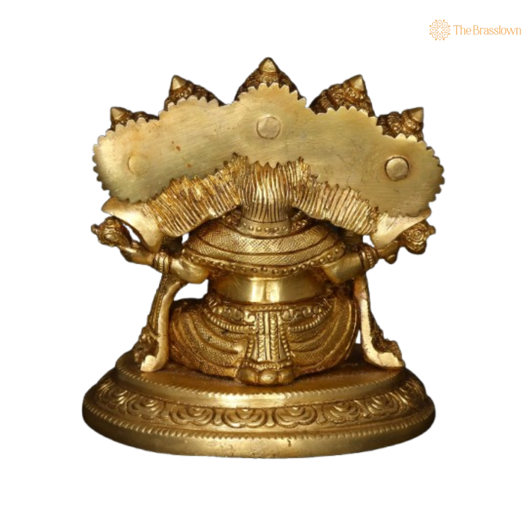 Brass Panchamukhi Ganesha Idol 4 Inch