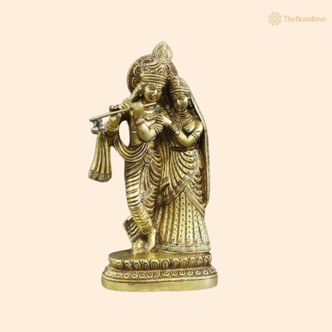 Brass Radha Krishna Idol 8.5 Inch