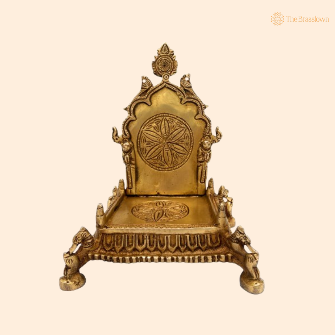 Brass Royal Throne for Idols 8 Inch