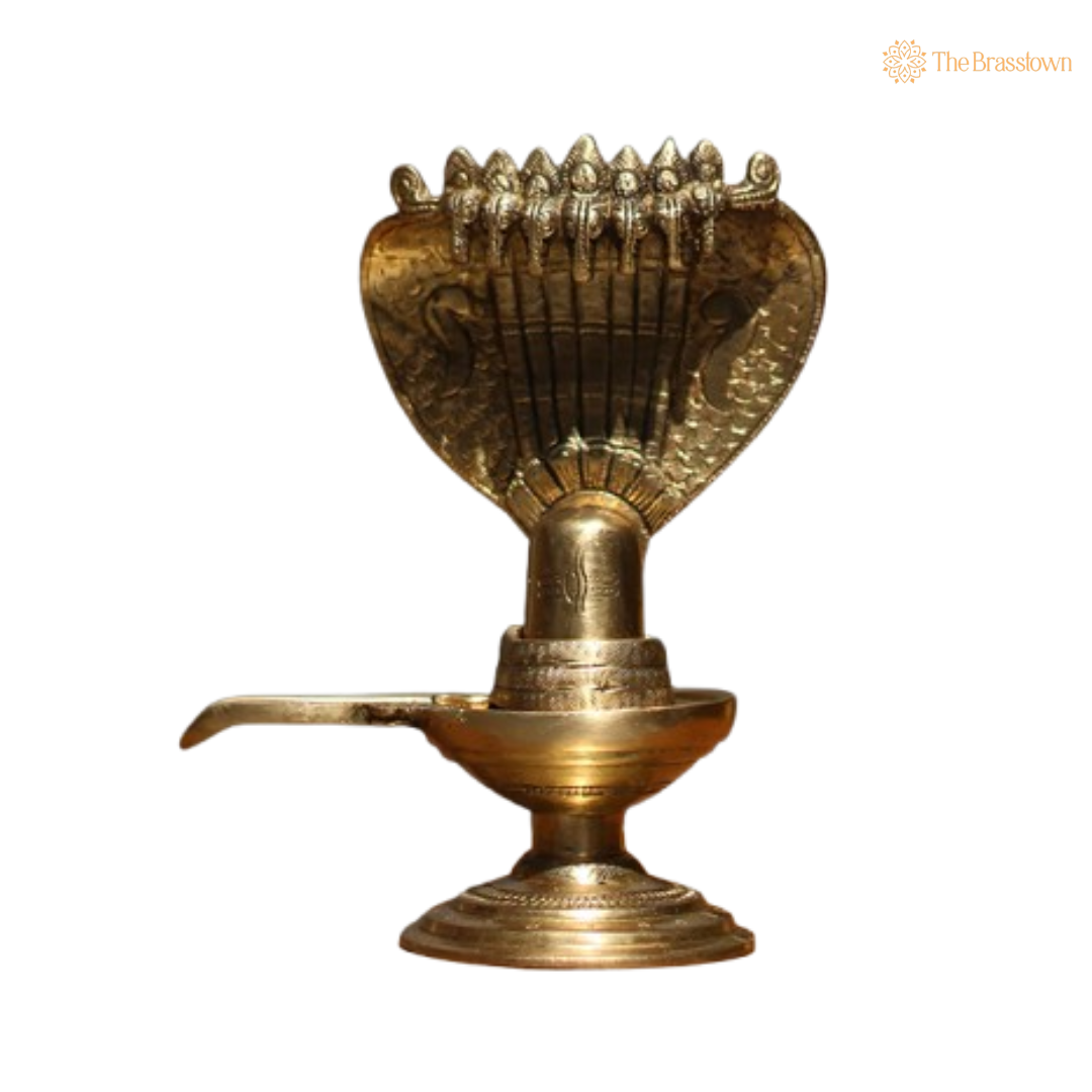 Brass Sheshnag Shivling 8.5 Inch