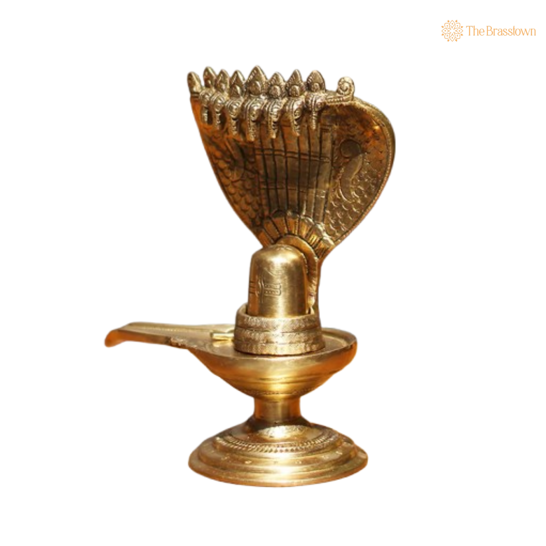 Brass Sheshnag Shivling 8.5 Inch