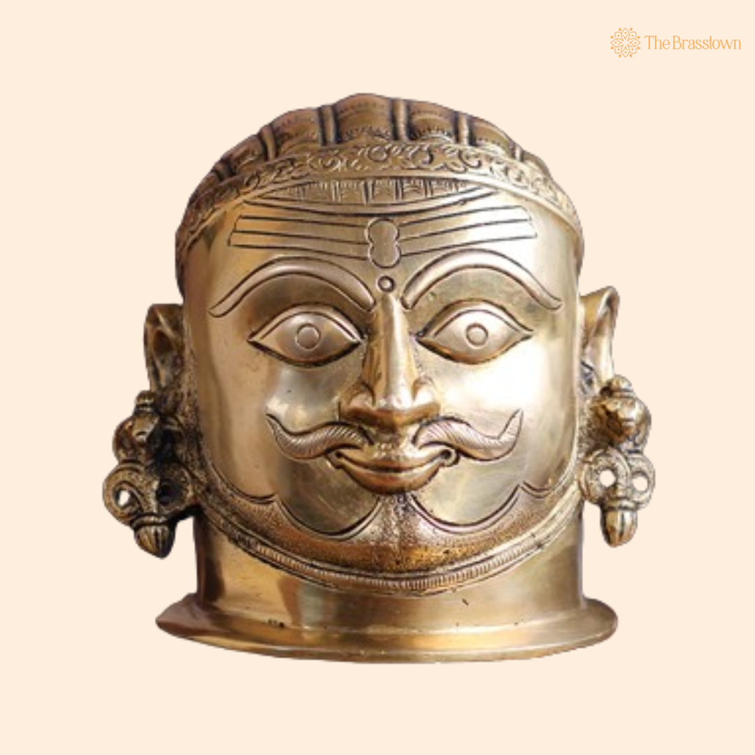 Brass Shiva Mukhlingam – A Sacred Representation of Divine Energy 5 Inch