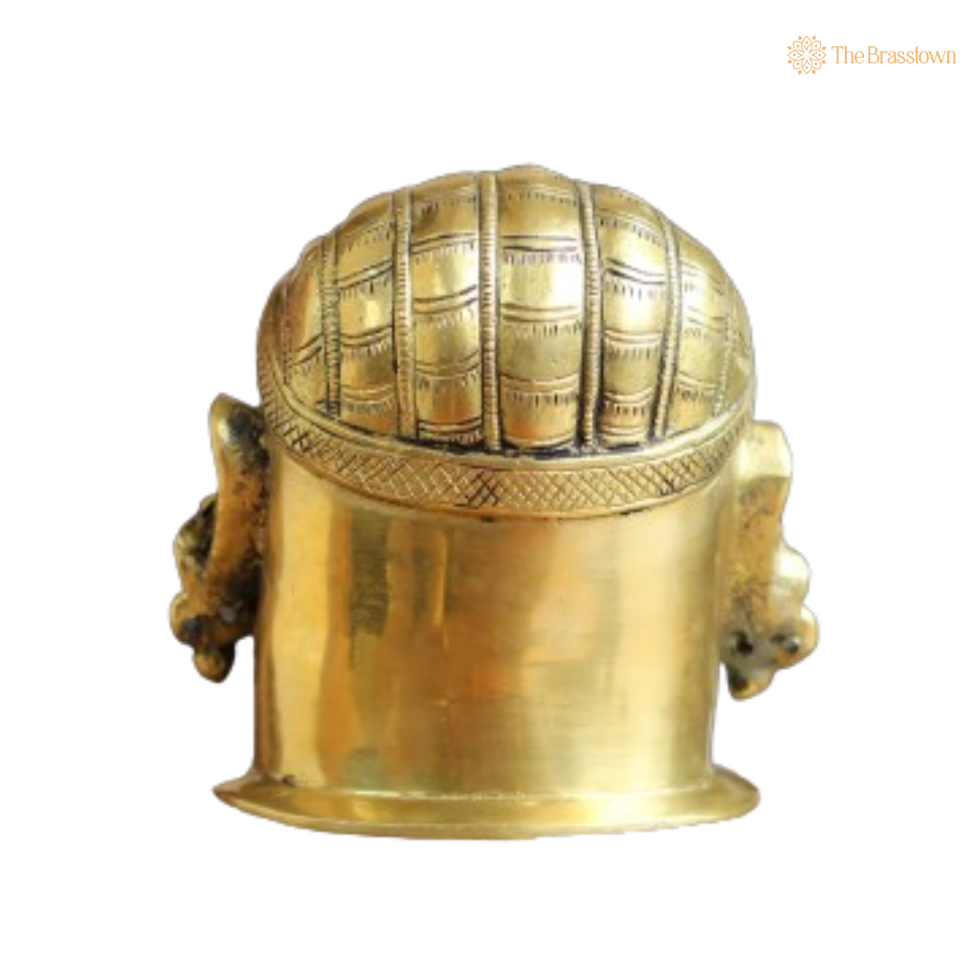 Brass Shiva Mukhlingam – A Sacred Representation of Divine Energy 5 Inch