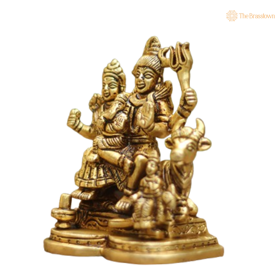 Brass Shiva Parivar Statue 4.5 Inch