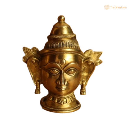 Brass Shiva and Gauri Mukhlingam Set – Divine Masculine and Feminine Energy 7 Inch
