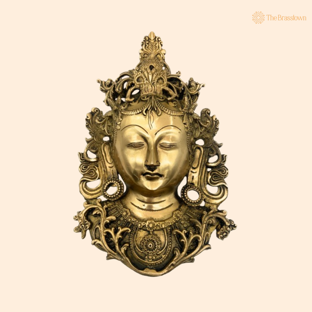 Brass Tara Devi Wall Hanging 9 Inch
