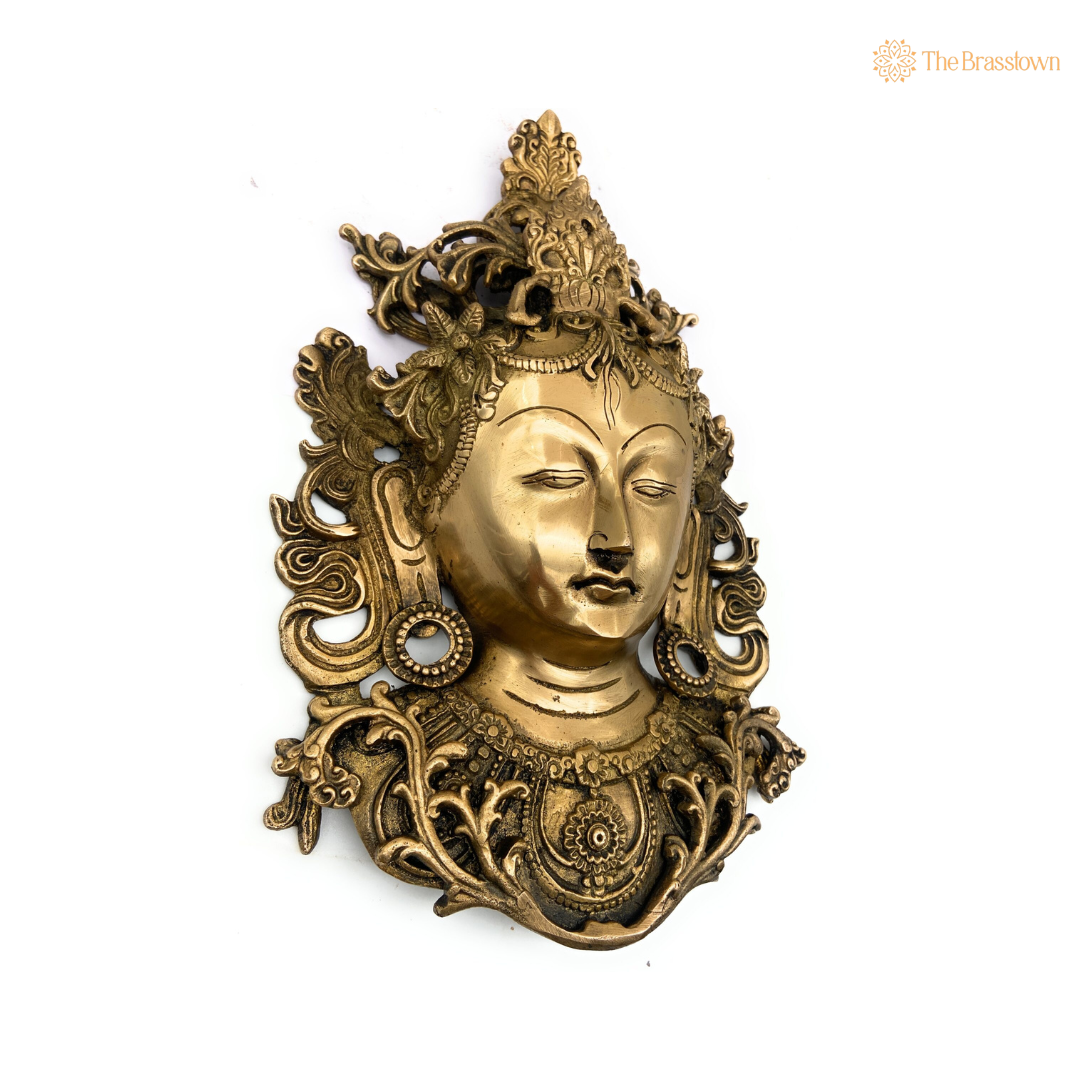 Brass Tara Devi Wall Hanging 9 Inch