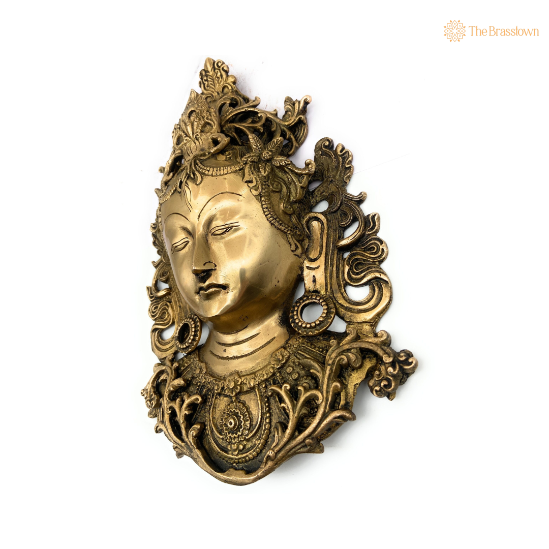 Brass Tara Devi Wall Hanging 9 Inch