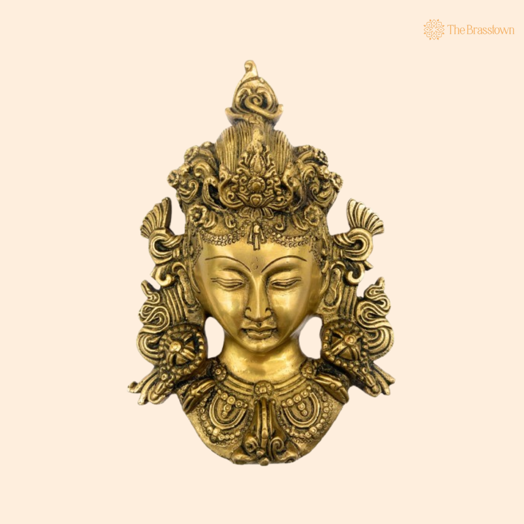 Brass Tara Devi Wall Hanging 9 Inch