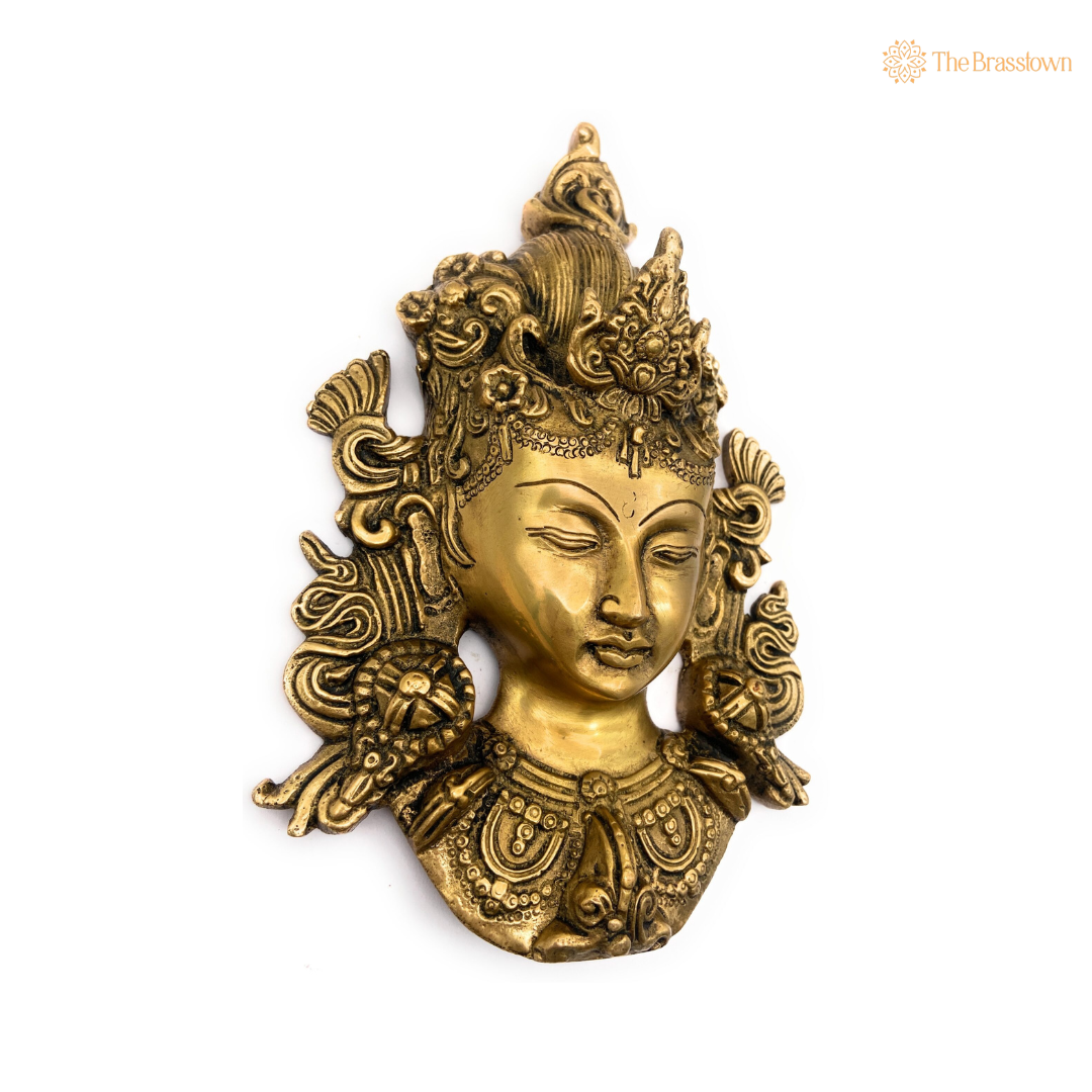 Brass Tara Devi Wall Hanging 9 Inch