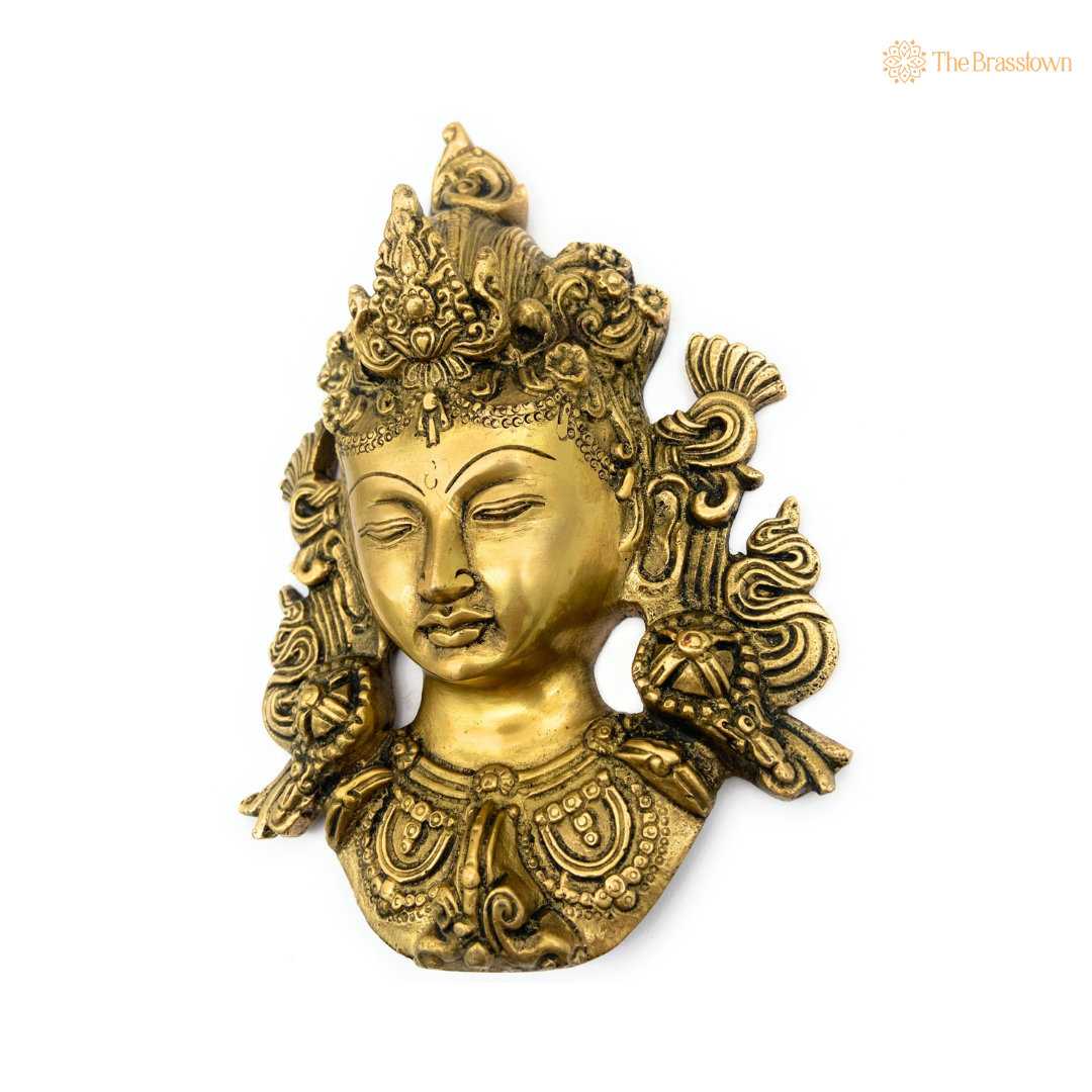 Brass Tara Devi Wall Hanging 9 Inch