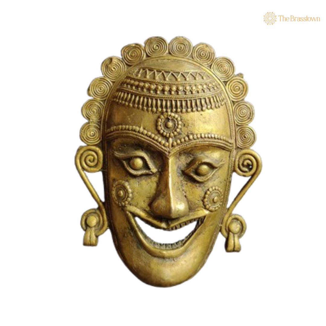 Brass Tribal Wall Mask – A Celebration of Traditional Artistry 10 Inch