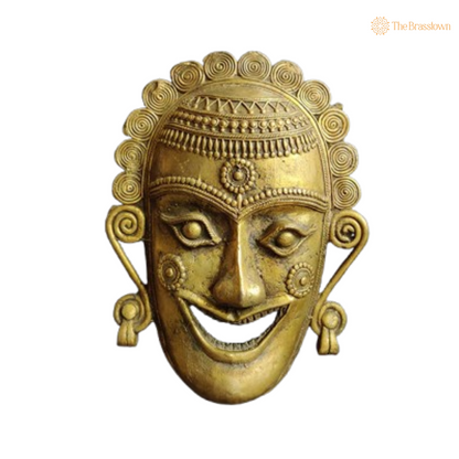 Brass Tribal Wall Mask – A Celebration of Traditional Artistry 10 Inch