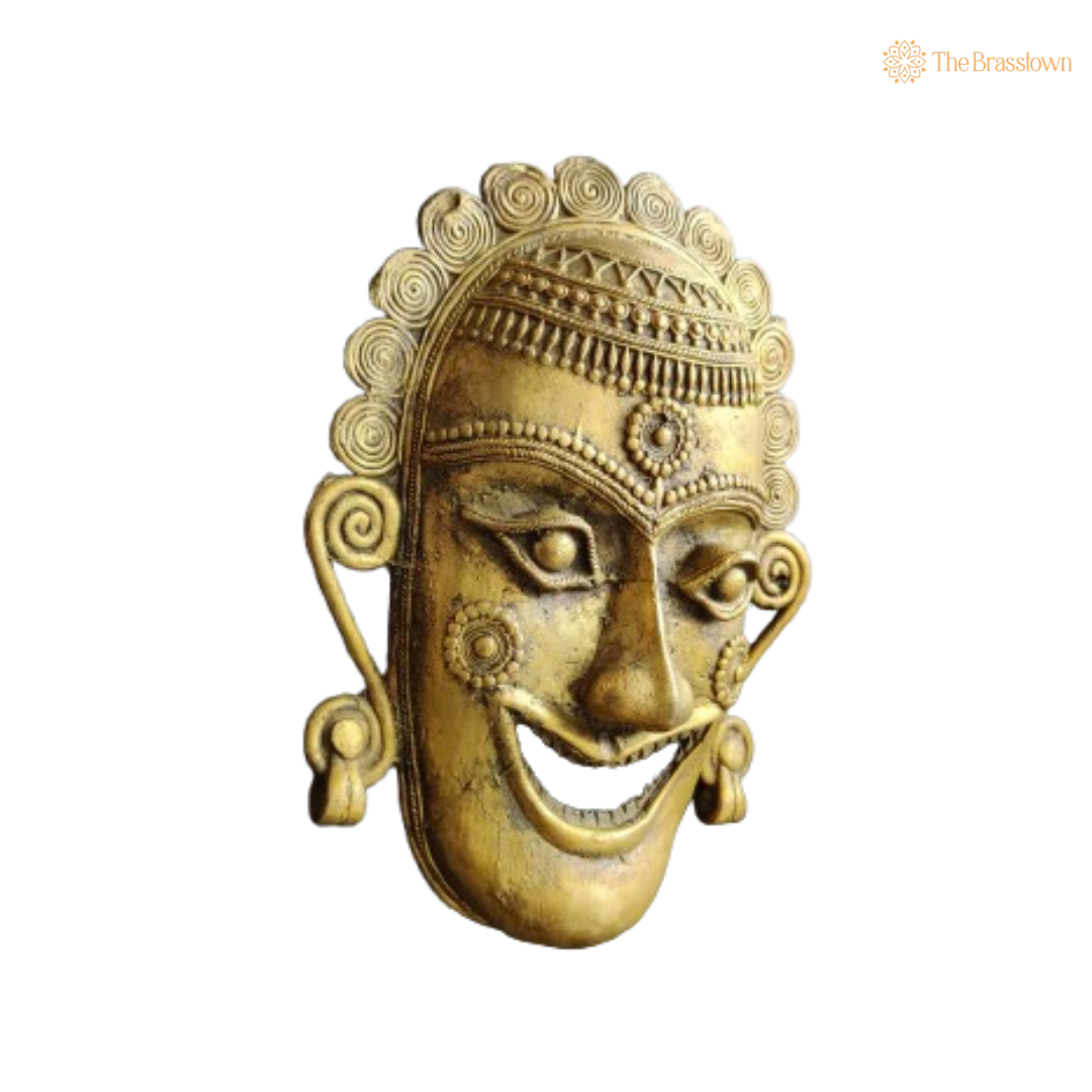 Brass Tribal Wall Mask – A Celebration of Traditional Artistry 10 Inch