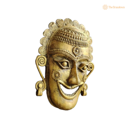 Brass Tribal Wall Mask – A Celebration of Traditional Artistry 10 Inch