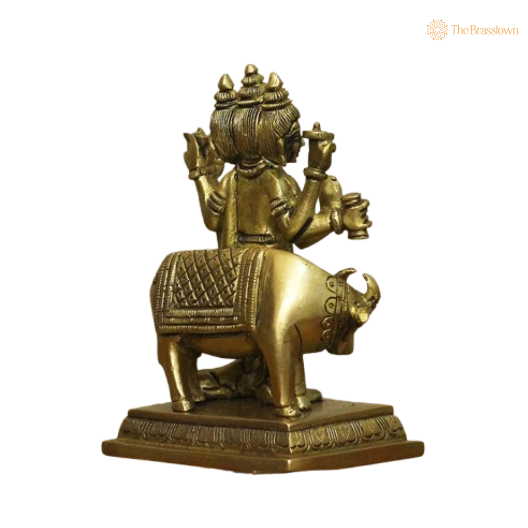 Brass Trimurti Shiva Statue 5 Inch