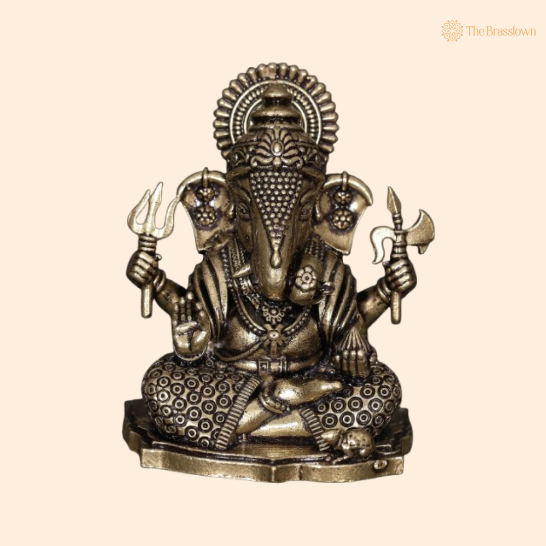 Brass Ucchishta Ganapati Idol 2 Inch