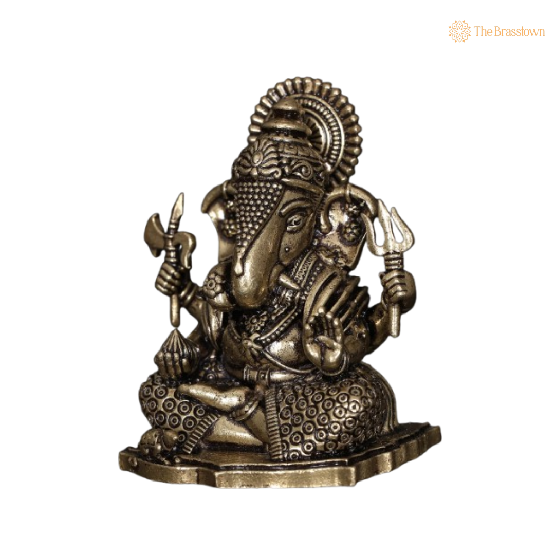 Brass Ucchishta Ganapati Idol 2 Inch