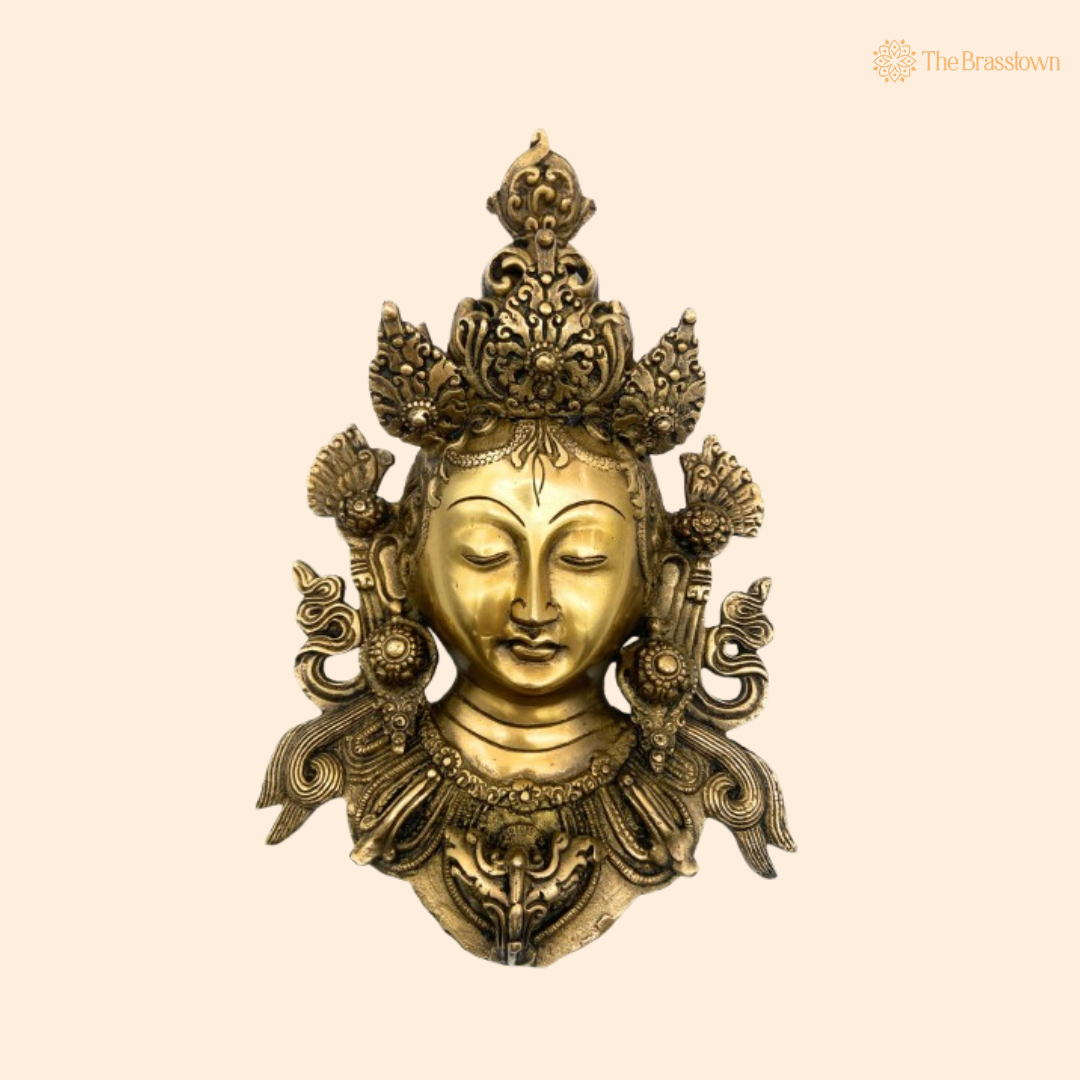 Brass Wall Hanging of Goddess Tara 12 Inch