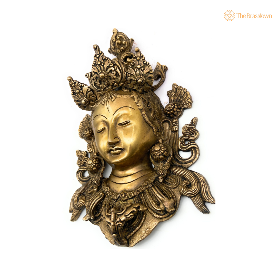Brass Wall Hanging of Goddess Tara 12 Inch