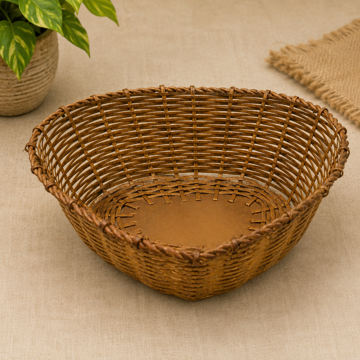 Brass Fruit Bowl – Traditional Peetal Phal Dani, Pital Phal Thali &amp; Decorative Brass Bowl for Pooja, Home Décor &amp; Serving 2 Inch