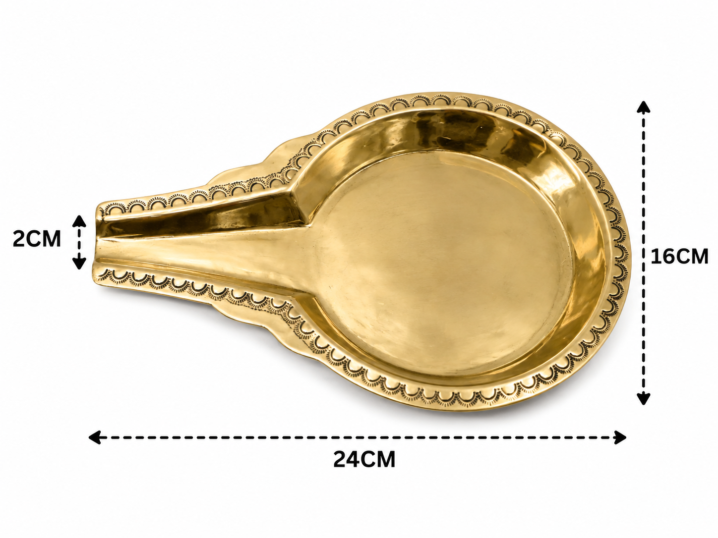 Handcrafted Brass Abhishek Patra with Somasutra Tray –  Abhishekam Plate, Tirumanjanam Stand &amp; Temple Pooja Vessel for Shivling and Deity Worship 1 Inch