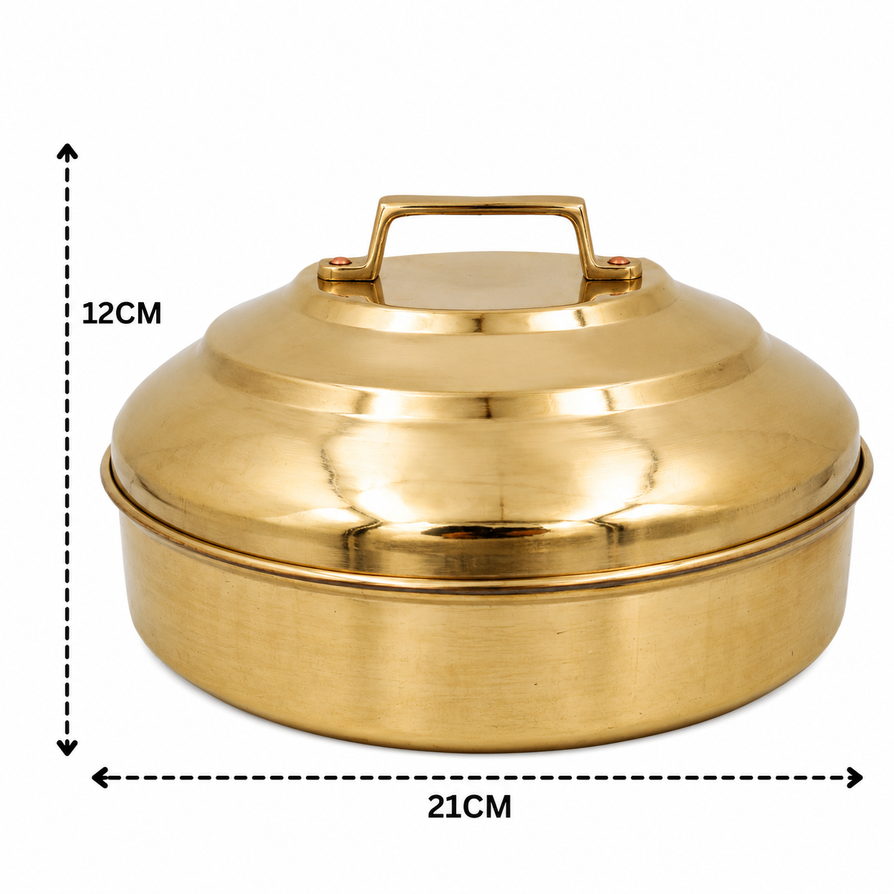 Brass Prasad Box – Traditional Peetal Naivedya Patra, Pooja Dabba &amp; Prasadam Offering Container for Temple, Mandir &amp; Home Worship 4.5 Inch