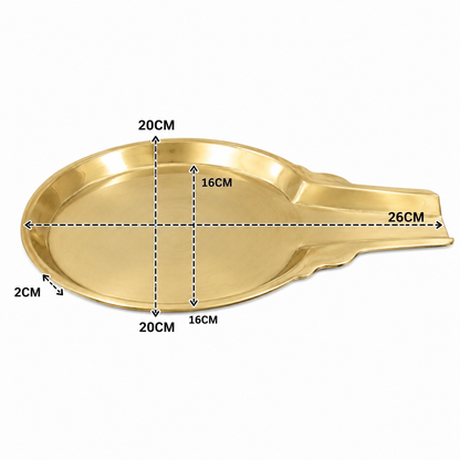 Brass Abhishek Patra with Somasutra Tray – Traditional Abhishekam Plate, Tirumanjanam Stand &amp; Temple Pooja Vessel for Shivling and Deity Worship 8 Inch