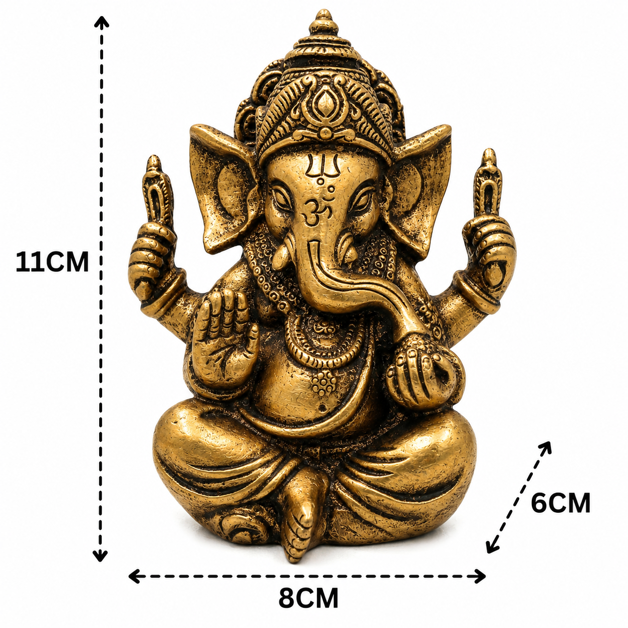 Handcrafted Brass Ganesha Ganapati Vinayaka Idol –Handcrafted Traditional Chola Style Ganapati Vinayaka Murti for Pooja, Home Mandir, Décor &amp; Gifting 4.5 Inch