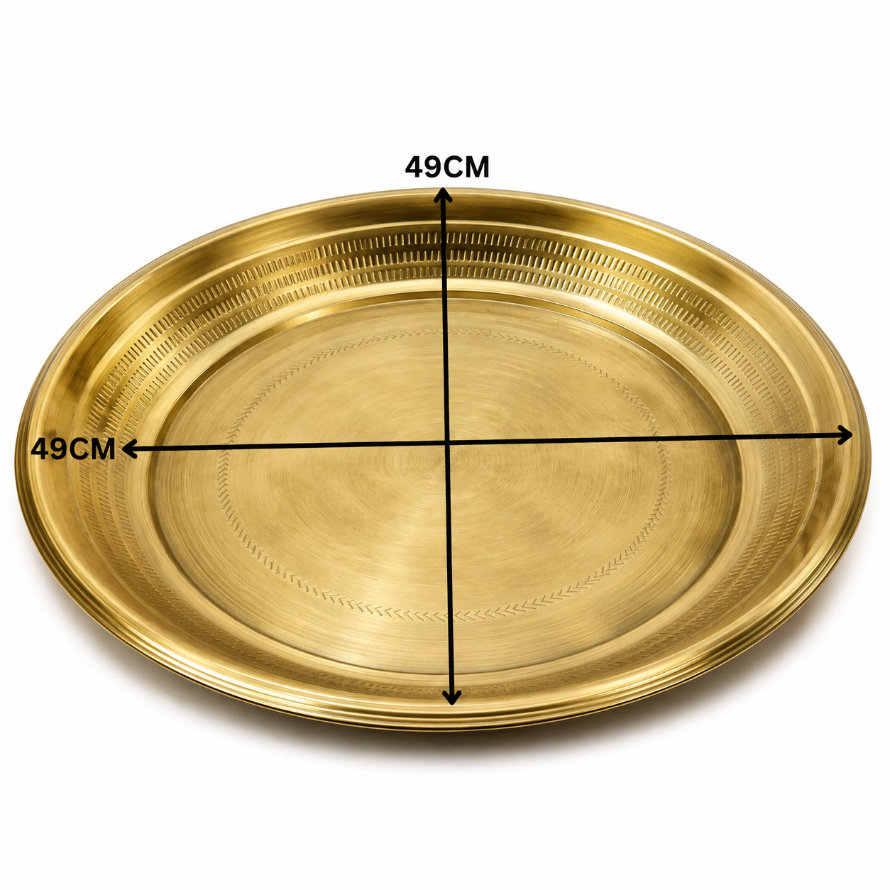 Brass Plate Heavy Pure Peetal Thali Pooja Aarti for Mandir – Peetal Pooja Plate (Pital Puja Thambalam) for Hindu Worship &amp; Temple Rituals 1.5 Inch
