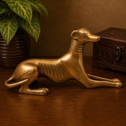 Handcrafted Brass Dog Statue – Brass Dog Idol for Home Décor, Pooja, Collectibles &amp; Gifting 4.5 Inch