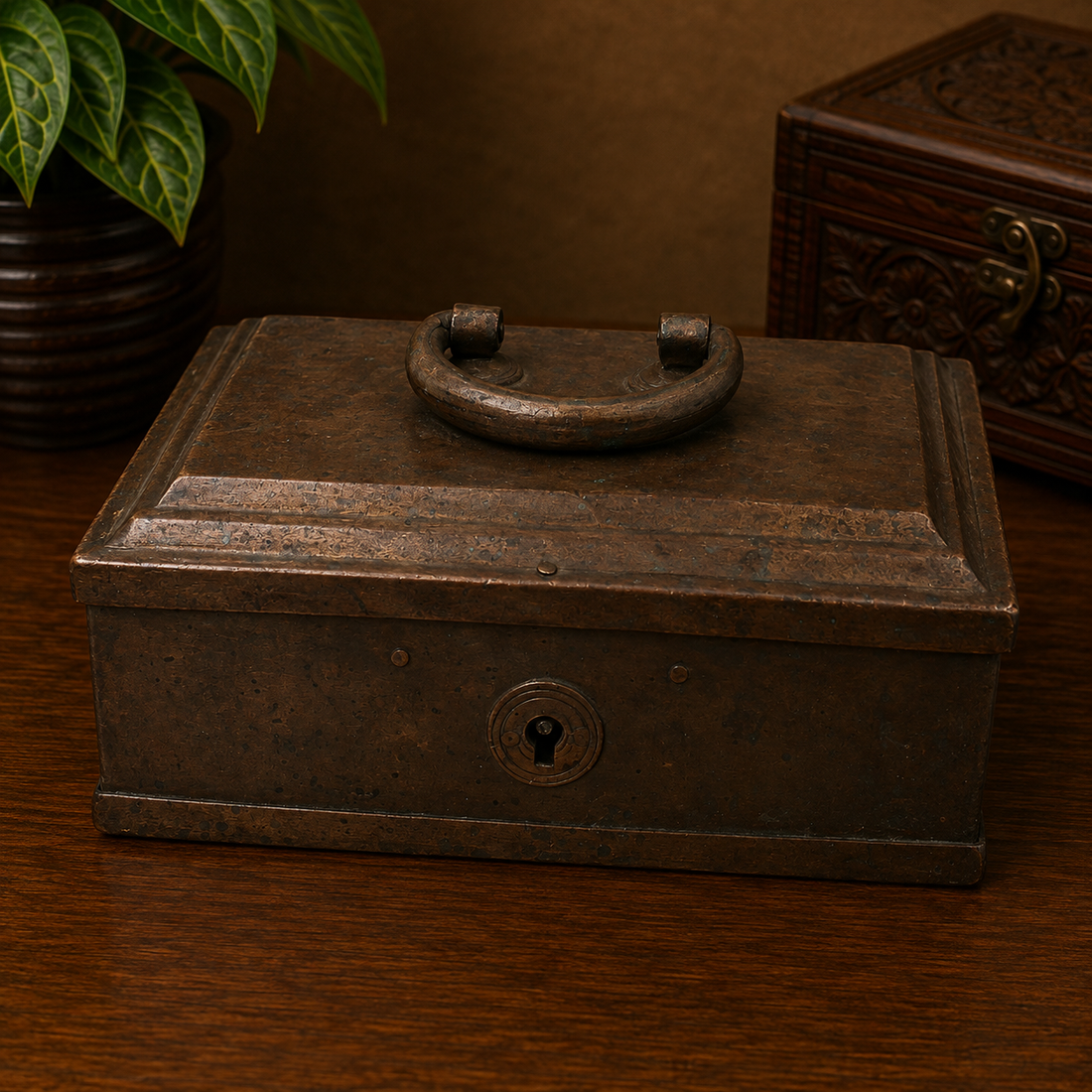 Brass Vintage Box – Heritage Treasure Chest for Pooja, Home Décor, Storage &amp; Collectible Gifting 2.5 Inch