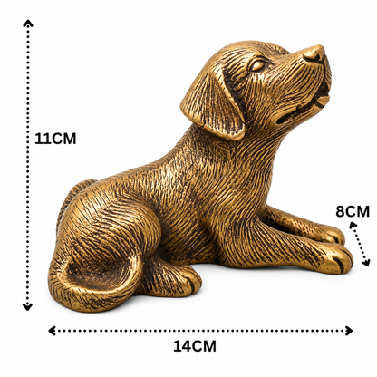 Handcrafted Brass Dog Statue – Handmade Brass Dog ( Kukkura ) Idol for Home Décor, Pooja, Collectibles &amp; Gifting 4.5 Inch