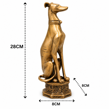 Brass Dog Statue – Handmade Brass Dog Idol for Home Décor, Pooja, Collectibles &amp; Gifting 11 Inch