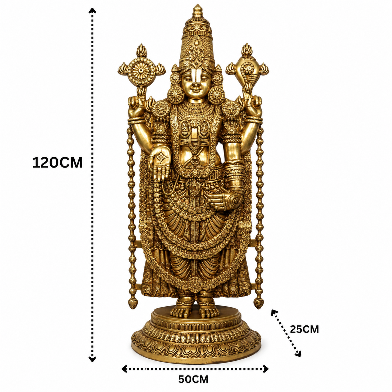 Brass Venkateswara Balaji Srinivasa Govinda Tirupati Perumal - Handcrafted Pooja Decor by The Brasstown - Lifestyle Setup
