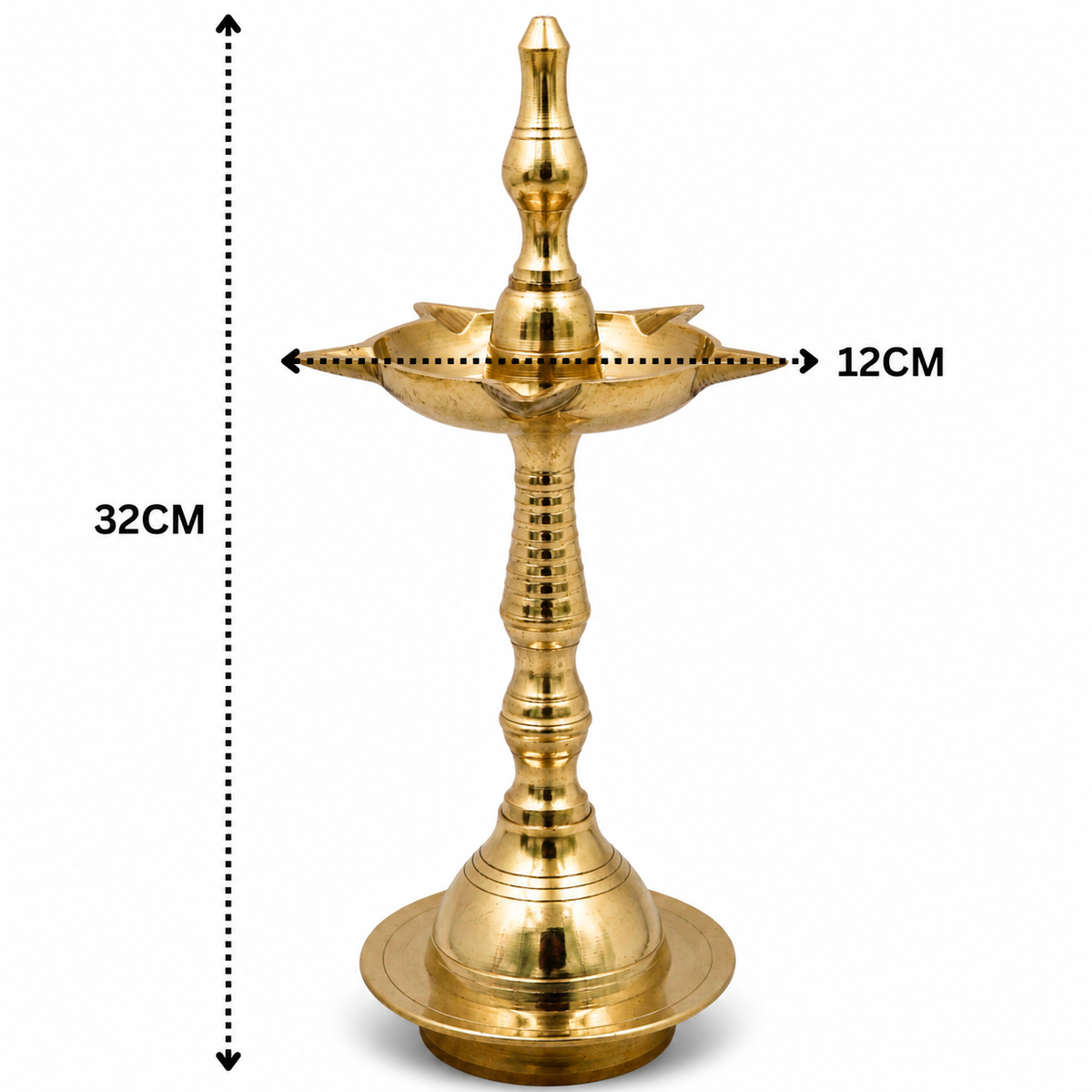 Brass Deepam Diya – Traditional Kuthu Vilakku - Handcrafted Pooja Decor by The Brasstown - Lifestyle Setup