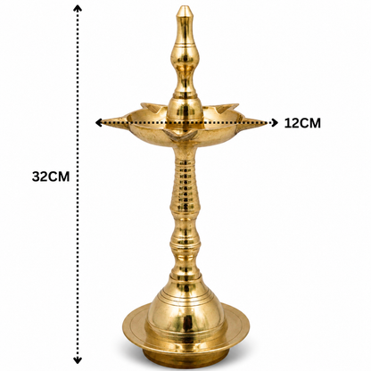 Brass Deepam Diya – Traditional Kuthu Vilakku - Handcrafted Pooja Decor by The Brasstown - Lifestyle Setup
