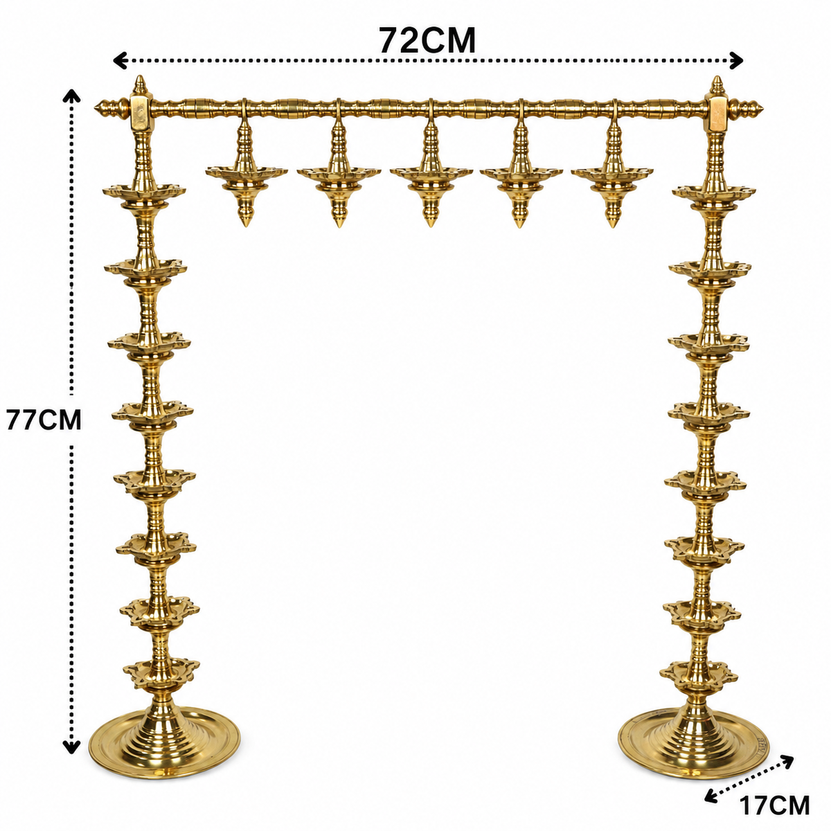 Brass Deepa Stambh Lamp Stand – Kuthu - Handcrafted Pooja Decor by The Brasstown - Lifestyle Setup