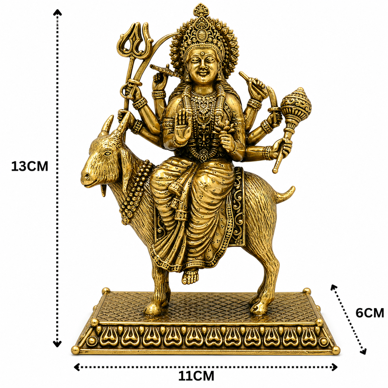 Brass Meladi Mata Ji Idol – Handcrafted - Handcrafted Pooja Decor by The Brasstown - Lifestyle Setup