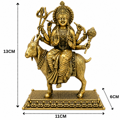 Brass Meladi Mata Ji Idol – Handcrafted - Handcrafted Pooja Decor by The Brasstown - Lifestyle Setup