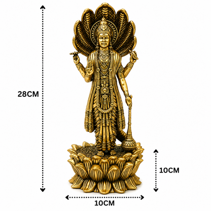 Brass Maha Vishnu Idol – Lord Narayana - Handcrafted Pooja Decor by The Brasstown - Lifestyle Setup