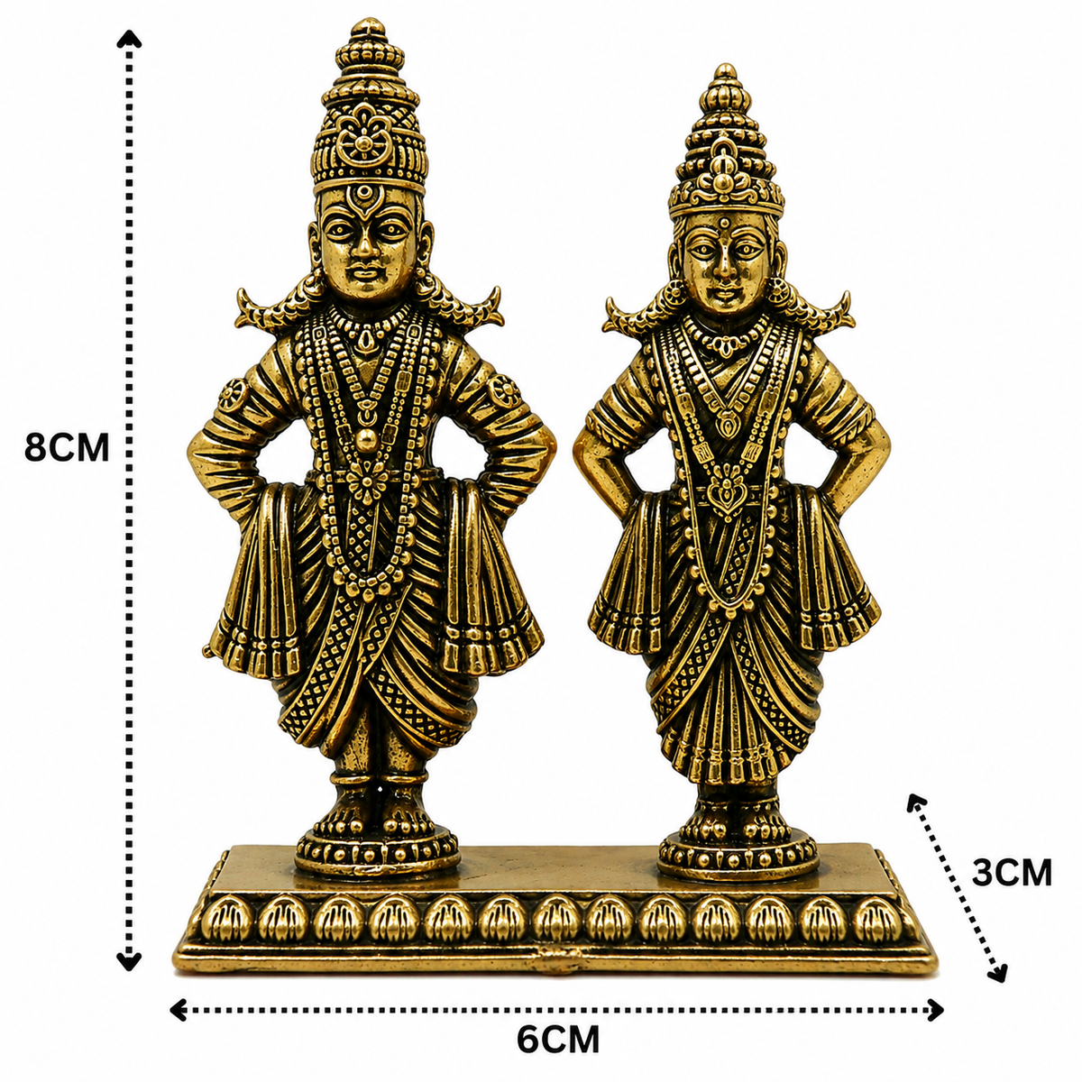 Brass Vittal Rukmini Idol – Handcrafted Panduranga - Handcrafted Pooja Decor by The Brasstown - Lifestyle Setup