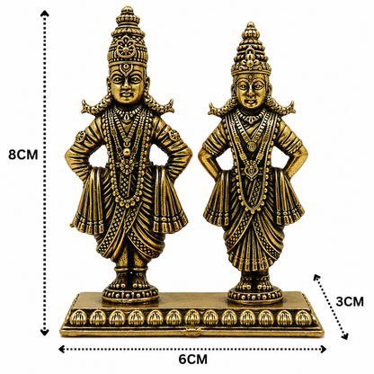 Brass Vittal Rukmini Idol – Handcrafted Panduranga - Handcrafted Pooja Decor by The Brasstown - Lifestyle Setup