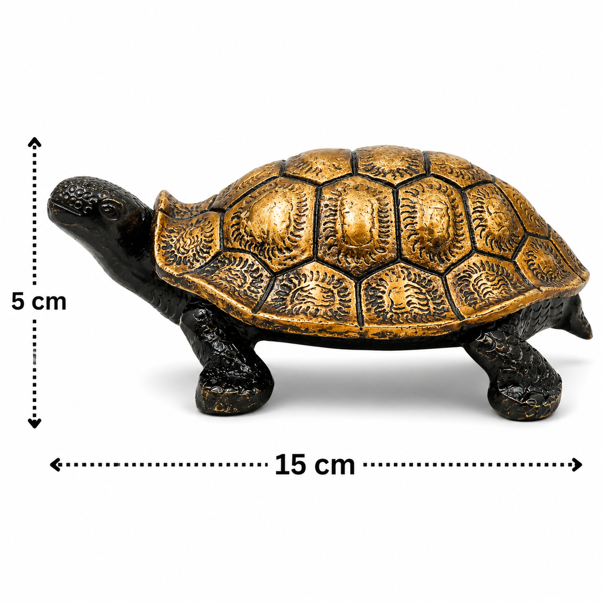 Brass Tortoise Idol (Kurma) – Vastu &amp; Feng Shui (Kachhua) Symbol for Stability, Wealth &amp; Protection 2 Inch