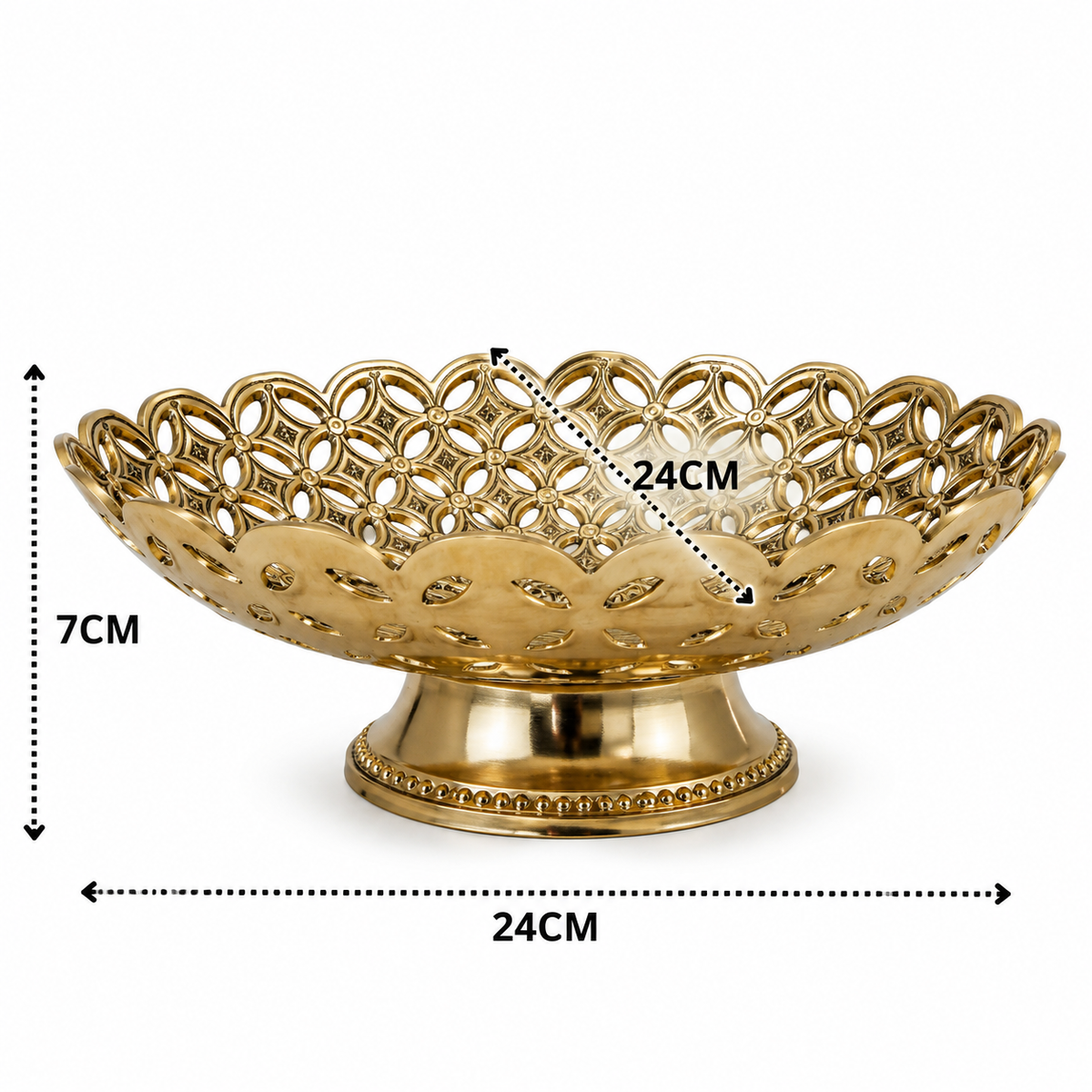 Traditional Handcrafted Brass Fruit Bowl – Traditional Peetal Decorative Dry Fruit Bowl for Dining Table, Home Décor &amp; Centerpiece 3 Inch