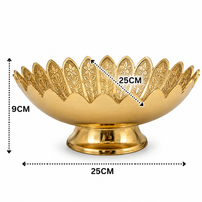 Handcrafted Traditional Brass Fruit Bowl – Traditional Peetal Decorative Dry Fruit Bowl for Dining Table, Home Décor &amp; Centerpiece 3.5 Inch